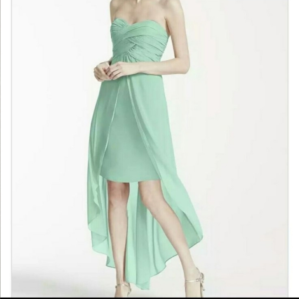 Elegant Strapless Light Teal Dress